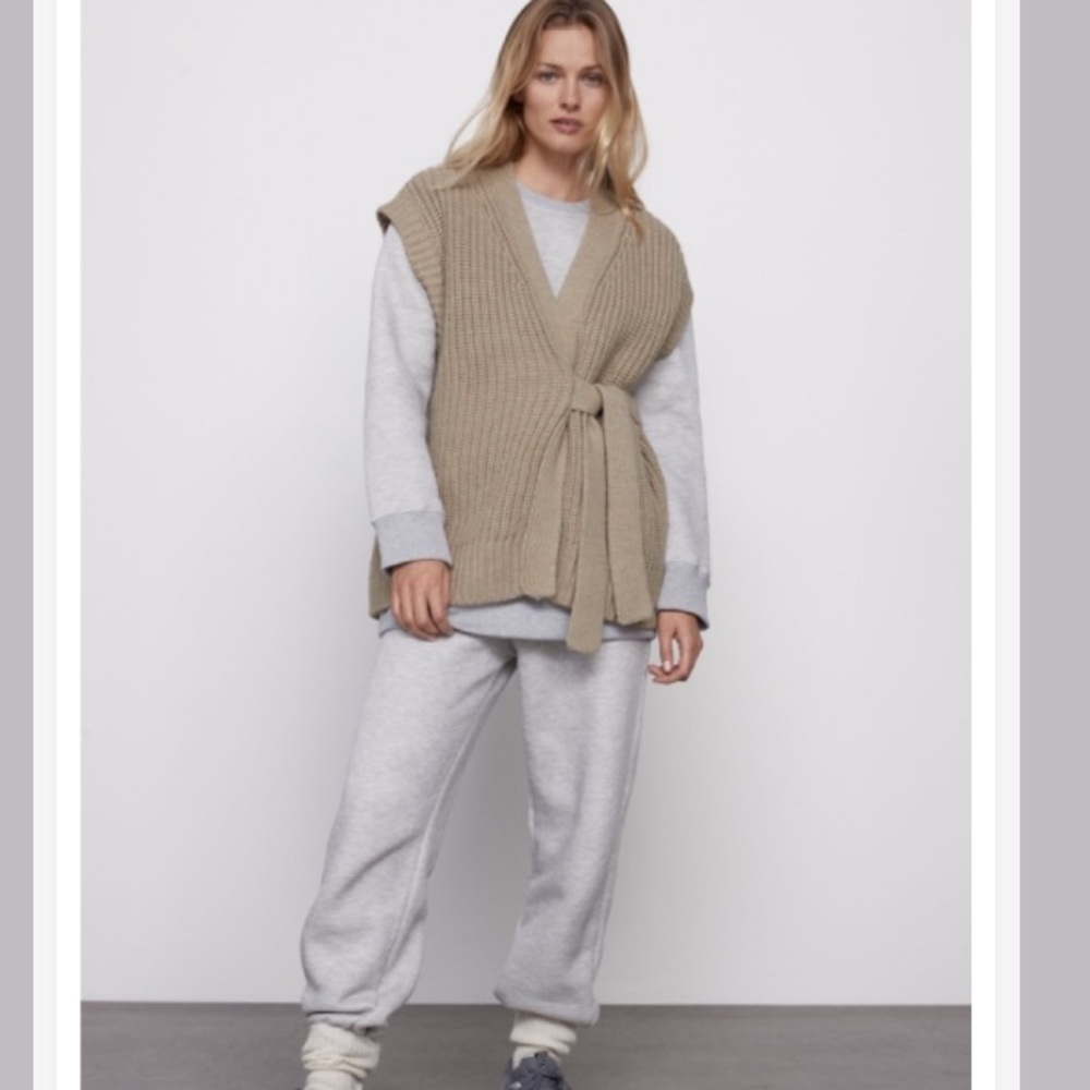 Zara Knitted Waistcoat Belt Vest